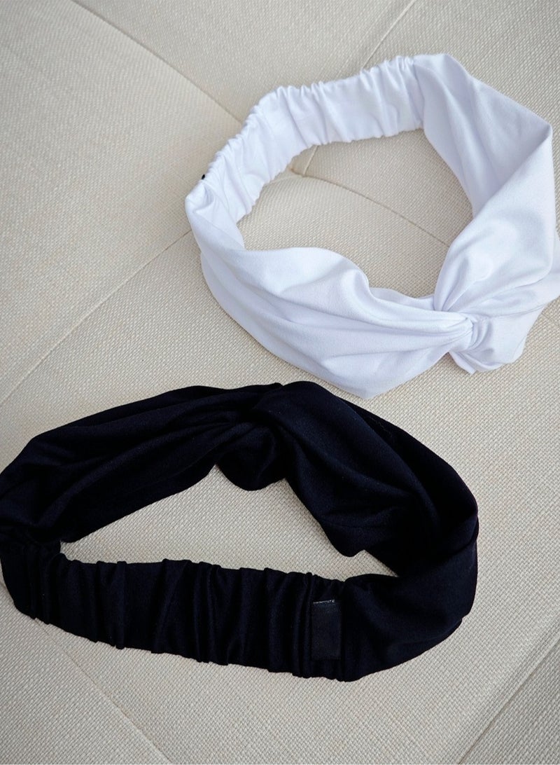 alo ALO  Sports Headband, Yoga Headband, Cross-Sport Elastic Headband, Soft Anti-Sweat Sports Headband, White  - Image 3