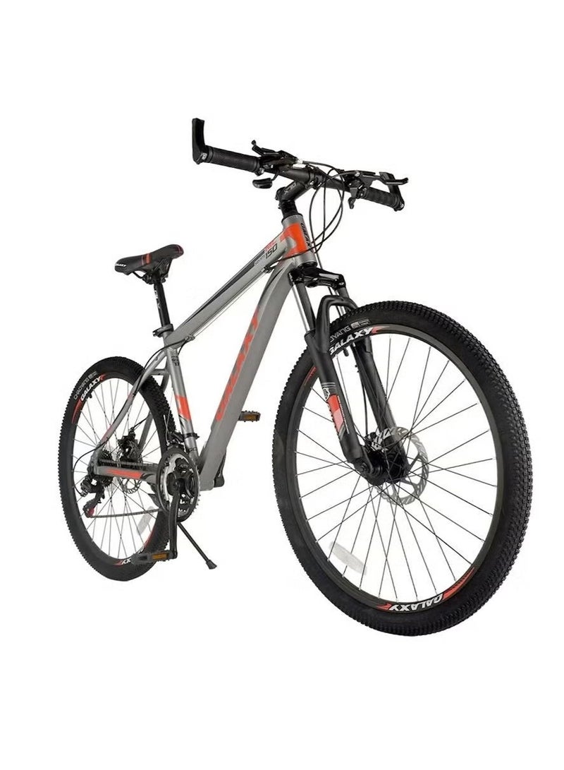 Galaxy Aluminum Alloy Mountain Bike 26-Inch Tires, 21-Speed Shimano Drivetrain, Bicycle Adult, Mechanical Disc Brakes, Adjustable Seat, 21-Gears, Suspension MTB Cycle for Men Women - Image 1
