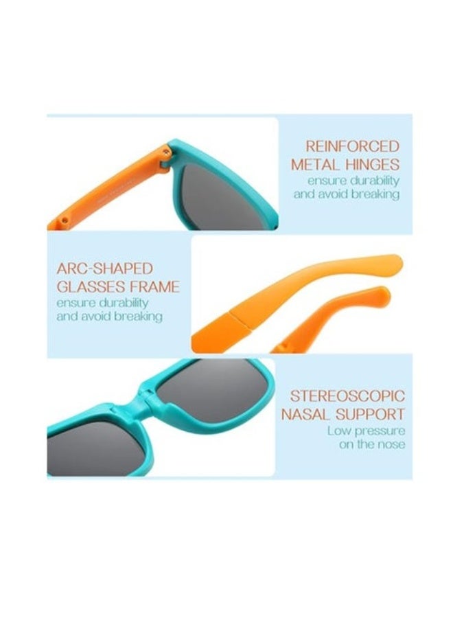 Kids Sunglasses，Kids Polarized Sunglasses with 4 Pack Foldable Toddler Sunglasses & UV400 Polarized Protection，Scratch-Resistant Travel-Ready Design for Outdoor, Beach & Everyday Wear - Image 5
