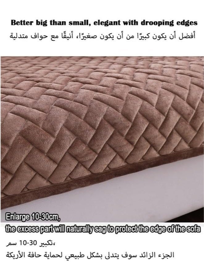 كيلا غطاء أريكة، غطاء أريكة مخملي، أغطية أريكة مقطعية مضادة للانزلاق، غطاء أريكة مقطعي فائق النعومة من الفرو الناعم، غطاء أريكة دافئ غير قابل للانزلاق للكلاب والقطط والحيوانات الأليفة، غطاء مسند ذراع مسند الظهر - Image 5