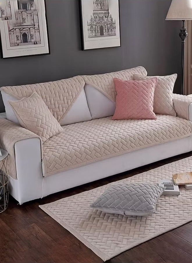 كيلا غطاء أريكة، غطاء أريكة مخملي، أغطية أريكة مقطعية مضادة للانزلاق، غطاء أريكة مقطعي فائق النعومة من الفرو الناعم، غطاء أريكة دافئ غير قابل للانزلاق للكلاب والقطط والحيوانات الأليفة، غطاء مسند ذراع مسند الظهر - Image 1