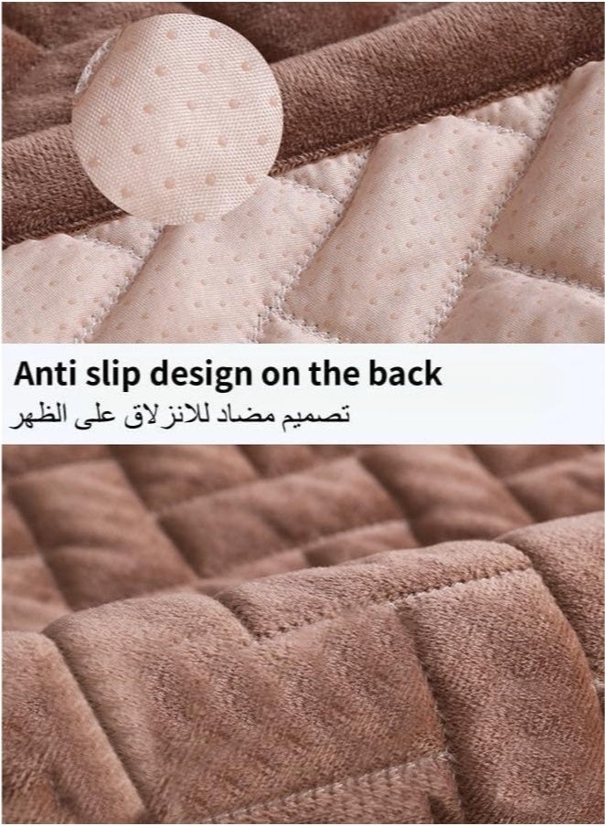 كيلا غطاء أريكة، غطاء أريكة مخملي، أغطية أريكة مقطعية مضادة للانزلاق، غطاء أريكة مقطعي فائق النعومة من الفرو الناعم، غطاء أريكة دافئ غير قابل للانزلاق للكلاب والقطط والحيوانات الأليفة، غطاء مسند ذراع مسند الظهر - Image 3