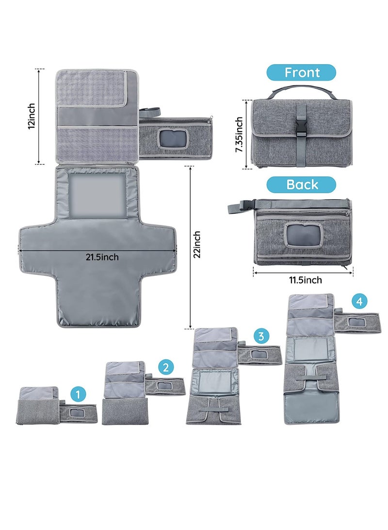 Baby diaper changer, portable waterproof diaper changer, reusable and washable travel diaper changer, diaper change kit with pocket - Image 2