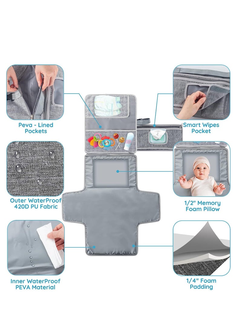 Baby diaper changer, portable waterproof diaper changer, reusable and washable travel diaper changer, diaper change kit with pocket - Image 4