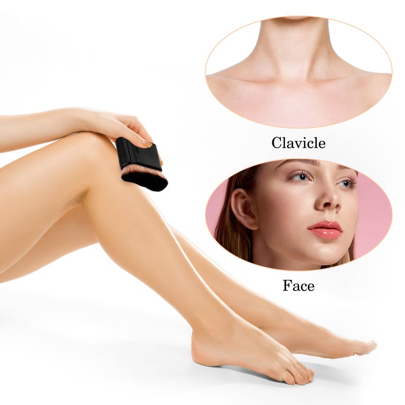 Molain Self Tanner Brush, Large Kabuki Brush for Body, Sunless Tanner Makeup Brushes, Face Makeup Brush for Foundation, Blusher, Shadow, Bronzer (Black) - Image 5