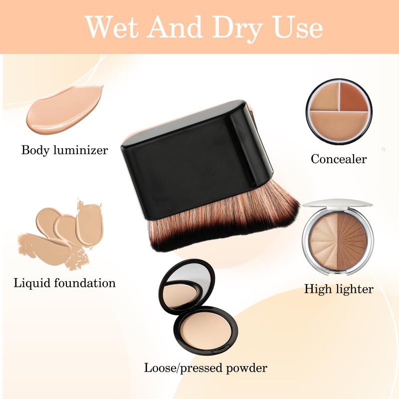 Molain Self Tanner Brush, Large Kabuki Brush for Body, Sunless Tanner Makeup Brushes, Face Makeup Brush for Foundation, Blusher, Shadow, Bronzer (Black) - Image 4