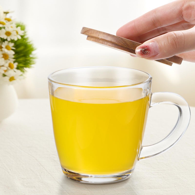 Lurrose 4pcs Cup Lid Cover Wooden Coffee Mug Wooden Tea Glass Drink Cup Lid Reusable Mug Lid Tea Kettle Lid for Keeping Warm - Image 5