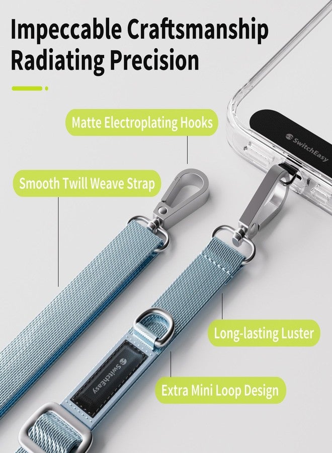 سويتش إيزي حزام هاتف SWITCHEASY قابل للتعديل بطول 20 مم ومتوافق مع معظم الهواتف، مضاد للسرقة والسقوط، بدون استخدام اليدين لحمل الهاتف عبر الجسم مع حزام وبطاقة وعلامة تبويب - EasyStrap (أزرق مخضر) - Image 3