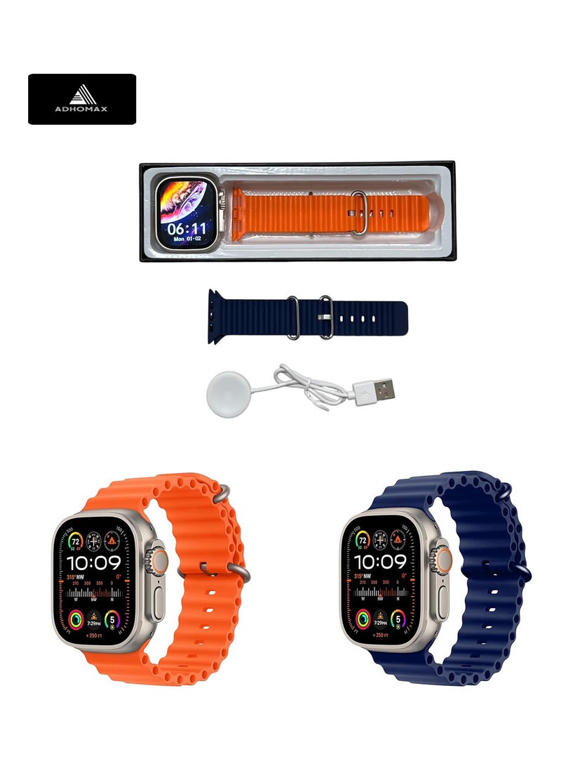 adhomax New T900 Ultra Smart Watch, Elegant Design 2.09", Infinite Display, NFC, Fitness Tracker, Heart Rate, Oxygen Monitor, Calls, Wireless Charging, Works With IOS and android for men, women - Image 3