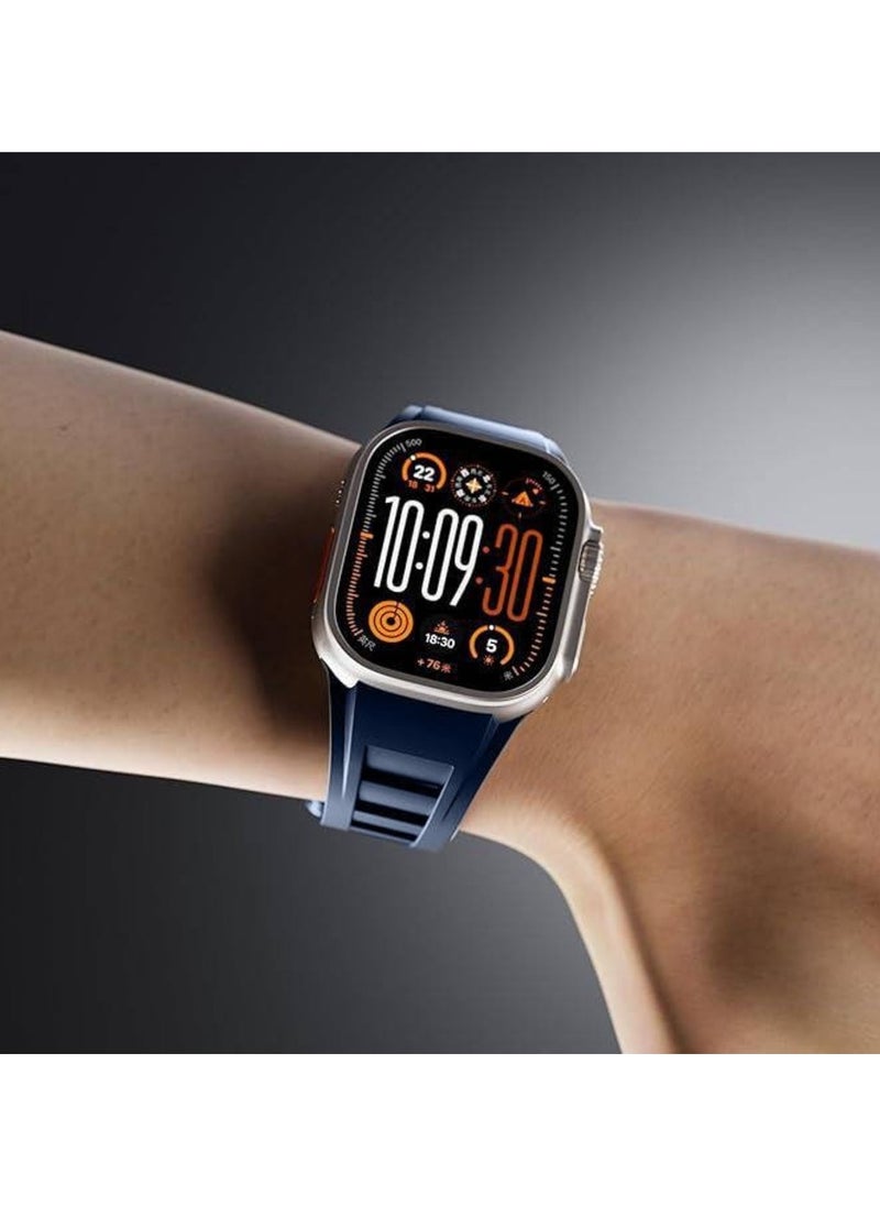 Generic - Luxury RM Watch Band for Apple Watch Ultra 1/2 49mm 46mm 45mm 44mm 42mm, Liquid Silicone Rubber Strap for iwatch Series 10 9 8 7 6 5 4 3 2 1 SE - Image 1