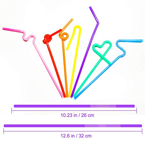 CVNDKN 200 Pcs Colorful Plastic Long Flexible Straws.(0.23'' diameter and 10.2" long) - Image 2