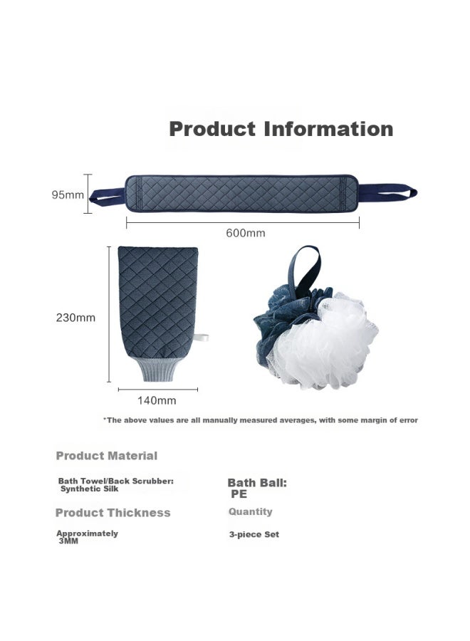 JD.com Jd Jingzao Spa Series Back Scrubber Bathing Artifact Long Bath Bar Co And Fine Sand Double-sided Bath Towel 3-piece Set - Image 2