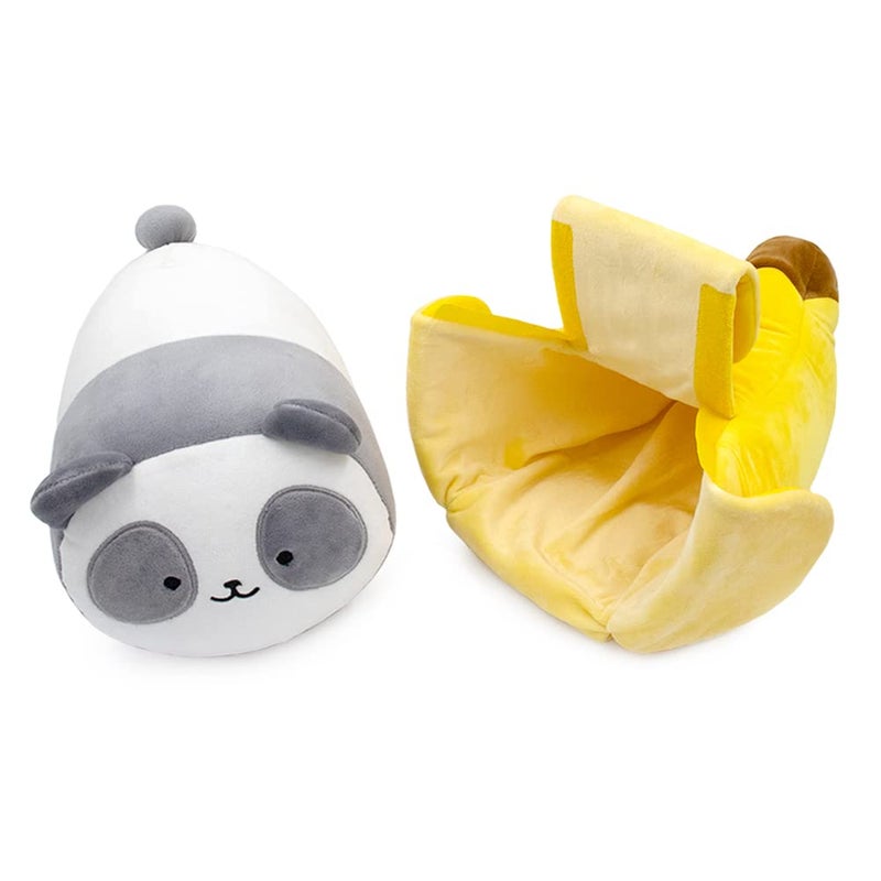 Anirollz Stuffed Animal Plush Toy - Official Roll Blanket Outfitz Doll |Soft  Squishy  Warm  Cute  Comfort  Safe| Banana Pillow with Panda Bear - Birthday Decorations Gift 12"" Pandaroll - Image 2