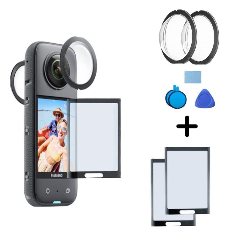 GetZget ® Combo Tempered Film For Insta360 One X3 Screen Glass Protector & Lens Protective cover Cap accessories - Image 2