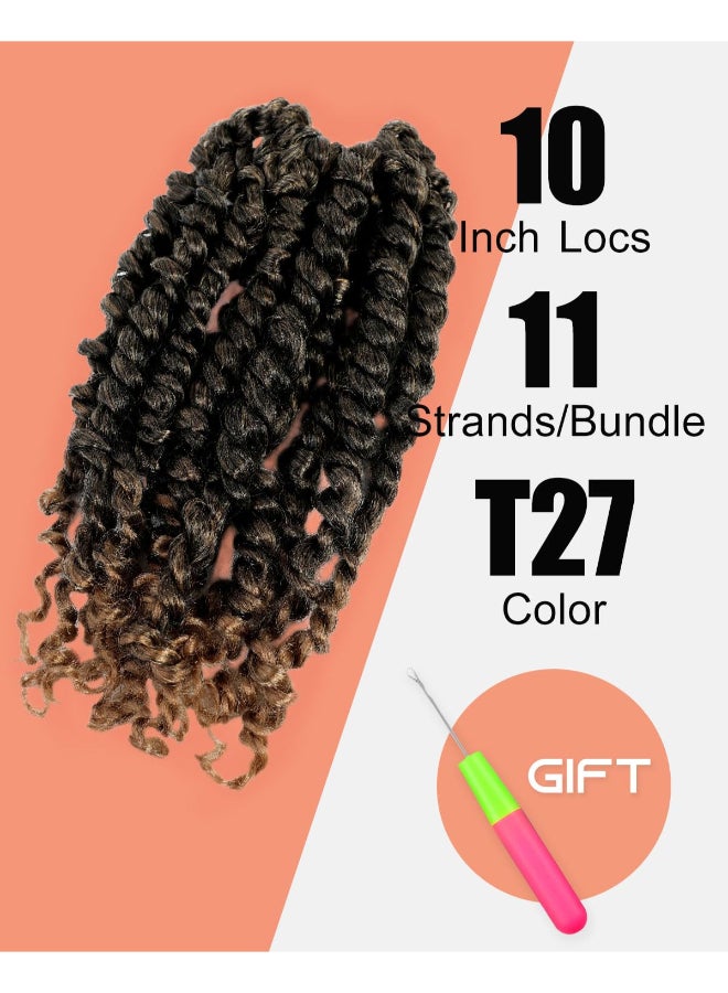 KAVSORAPI Passion Twist Hair10 Inch Passion Twist Braiding HairShort Pre Looped Crochet Twist Jumbo Pretwisted Two Strand Braids 8 Packs T27Ombre Honey Blonde - Image 4
