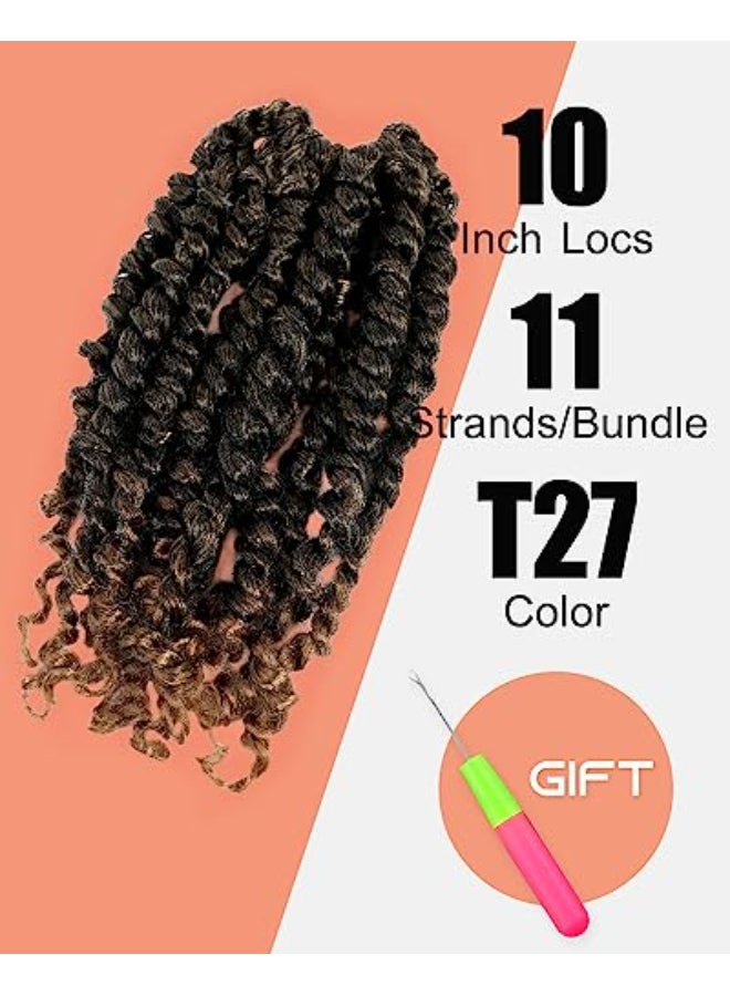 KAVSORAPI Passion Twist Hair10 Inch Passion Twist Braiding HairShort Pre Looped Crochet Twist Jumbo Pretwisted Two Strand Braids 8 Packs T27Ombre Honey Blonde - Image 3