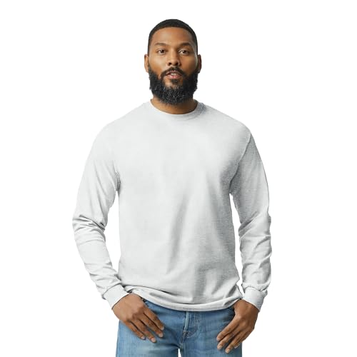 Gildan Adult Heavy Cotton Long Sleeve TShirt Style G5400 2Pack Ash Grey Large - Image 3
