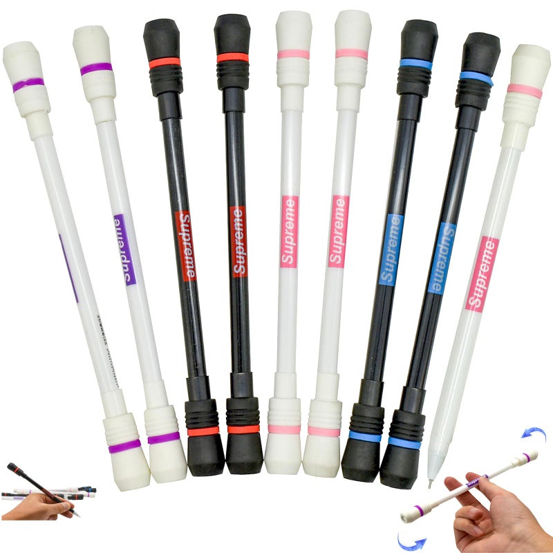 Lopenle 8PCS Novelty Spinning Pens Twirling Gel Pen for Finger Rotating Stress Releasing,Spin Mod Pen Writable Pen for Adults Student Office Supplies - Image 1