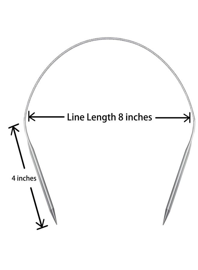 Aolfior Stainless Steel Circular Knitting Needles 16 Inch 5 mm Set Round Metal (Silver, 16 inch-8-(5mm)) Suitable for Beginners and Experienced Knitters Alike. - Image 4