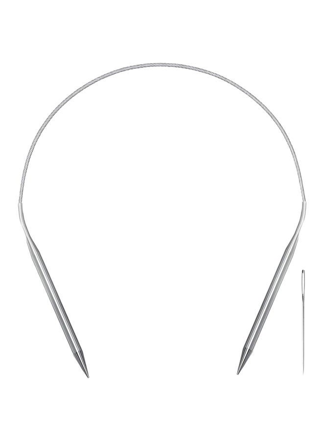 Aolfior Stainless Steel Circular Knitting Needles 16 Inch 5 mm Set Round Metal (Silver, 16 inch-8-(5mm)) Suitable for Beginners and Experienced Knitters Alike. - Image 1
