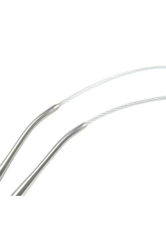 Aolfior Stainless Steel Circular Knitting Needles 16 Inch 5 mm Set Round Metal (Silver, 16 inch-8-(5mm)) Suitable for Beginners and Experienced Knitters Alike. - Image 2
