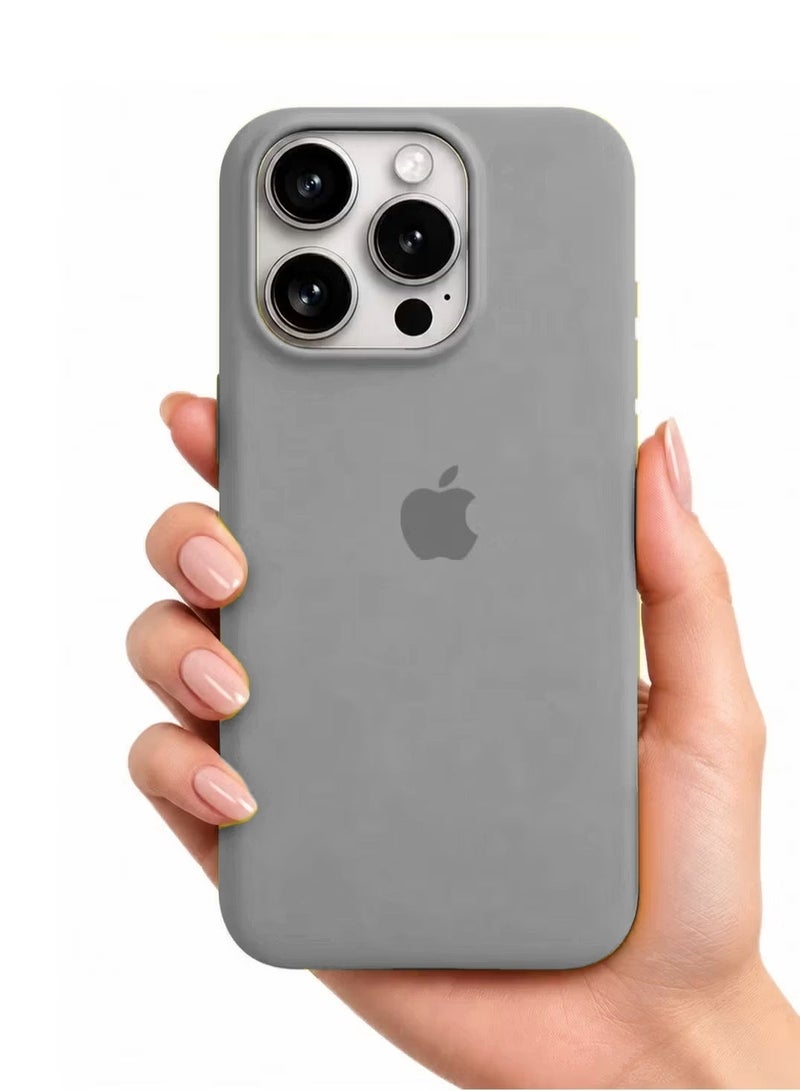 Wtech for Apple iPhone 16 Pro 2024 Premium Soft Liquid Silicone Case Cover - Grey - Image 2