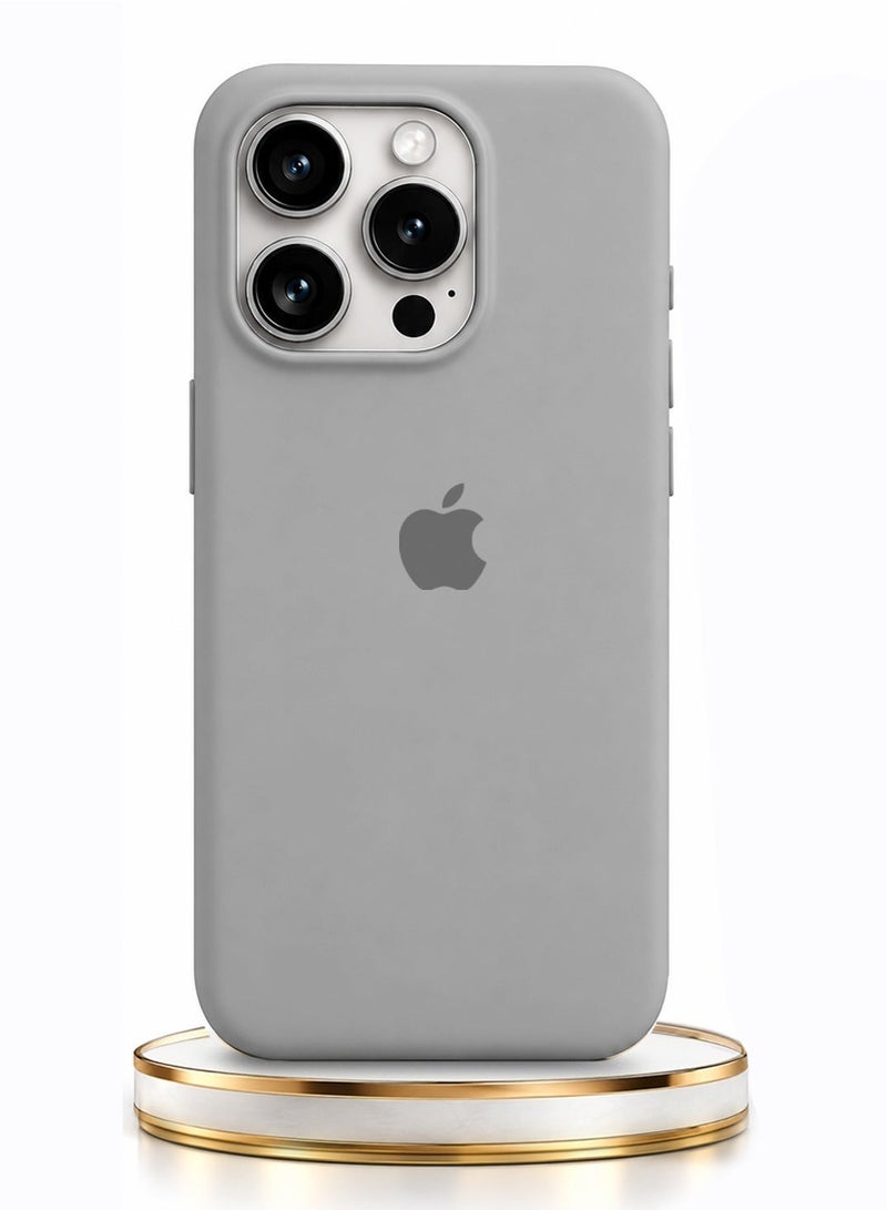 Wtech for Apple iPhone 16 Pro 2024 Premium Soft Liquid Silicone Case Cover - Grey - Image 1