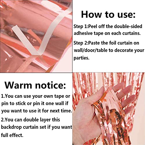 SpecialYou.in Special You Rose Gold Foil fringe Curtains for Birthday Decoration, Tinsel Foil Curtains Photobooth for Anniversary, Birthday, Baby Shower, Bachelorette ,christmas ,bride to be - Set of 3pcs - Image 2
