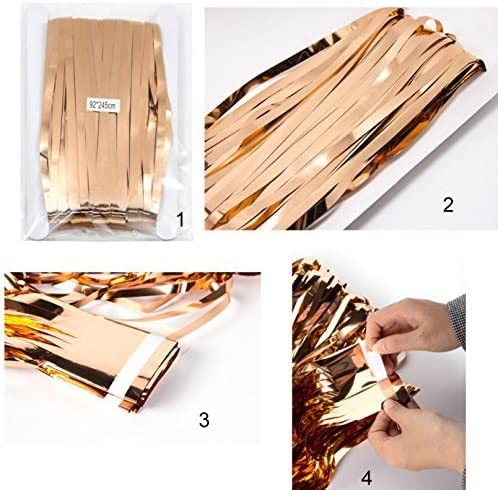 SpecialYou.in Special You Rose Gold Foil fringe Curtains for Birthday Decoration, Tinsel Foil Curtains Photobooth for Anniversary, Birthday, Baby Shower, Bachelorette ,christmas ,bride to be - Set of 3pcs - Image 4