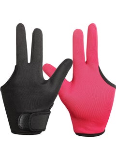 Geyoga Geyoga 2 Pcs Heat Resistant Gloves for Hair Styling 3 Finger Barber Gloves Reusable Curling Wand Heat Protector for Hair DyeBlack Rose Red 