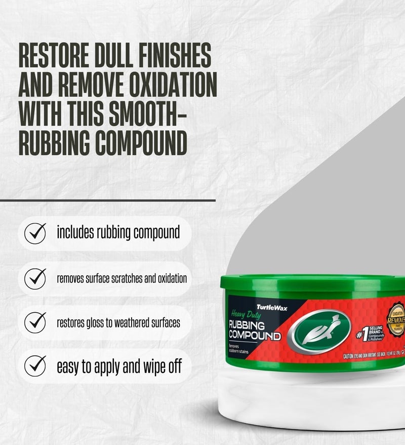 GROVE Turtle Wax Rubbing Compound 10.5 oz Bundle with Microfiber Cloth – Polishing Compound for Car Scratches and Surface Restoration – Gift Set (2 Items) - Image 2