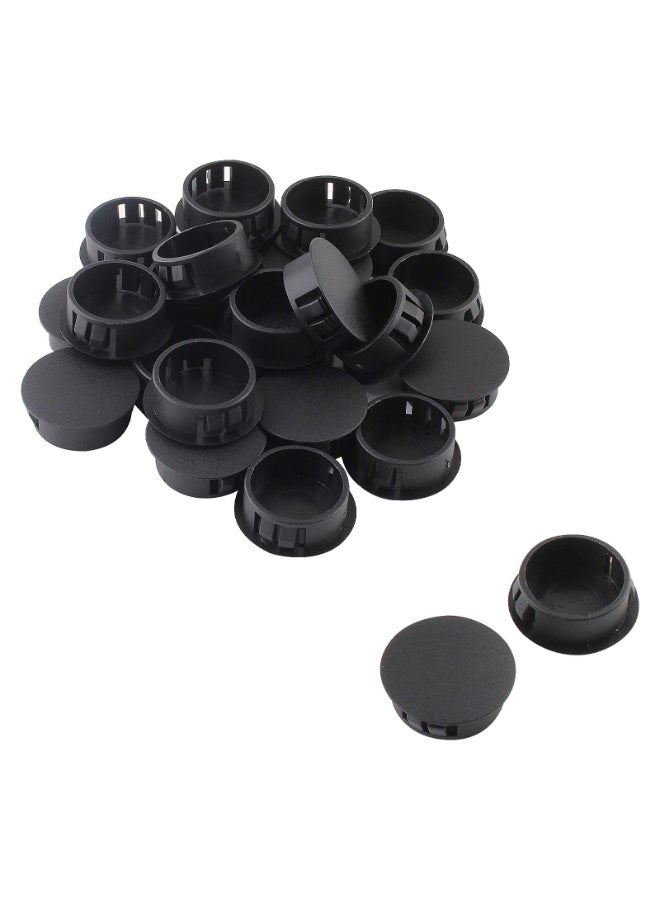 25 Pcs 3/4 Inch 19mm Black Plastic Hole Plug, Flush Round Tube Insert End Cap Pipe Panel Plug For Chair Table Furniture Floor Glide Protectors - Image 1
