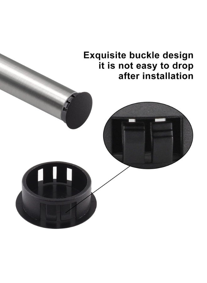 25 Pcs 3/4 Inch 19mm Black Plastic Hole Plug, Flush Round Tube Insert End Cap Pipe Panel Plug For Chair Table Furniture Floor Glide Protectors - Image 3
