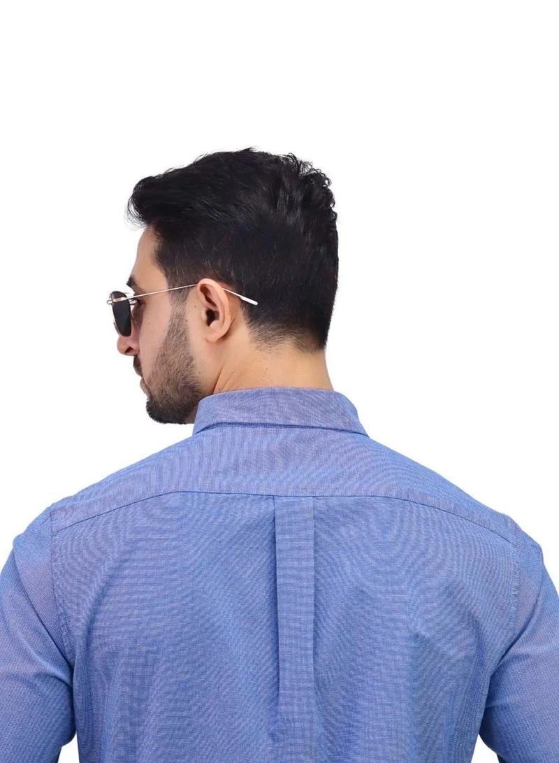 GIORDANO Men’s Cotton Spandex Oxford Slim Fit Embroidery Shirt