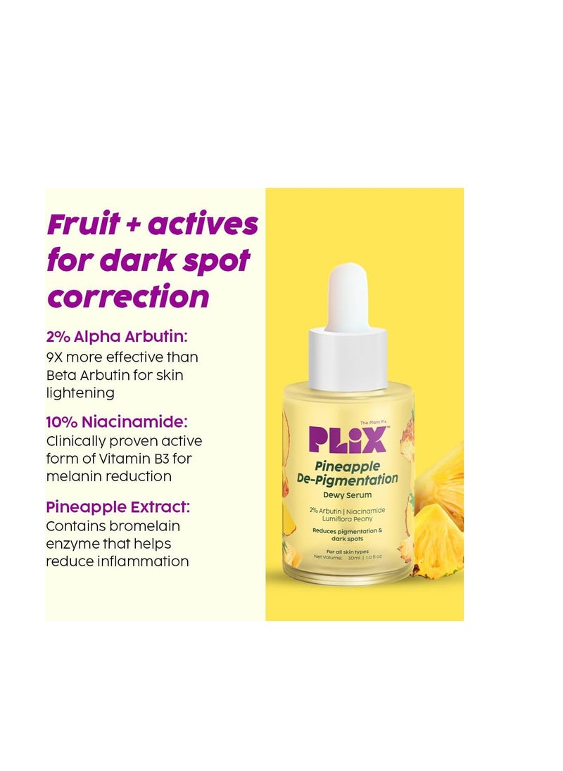 PLIX THE PLANT FIX - The Plant Fix 5% Foaming Face Serum & Wash Set in Pineapple Shape for pigmentation, dark spots, dull, brighter and even skin - Image 1