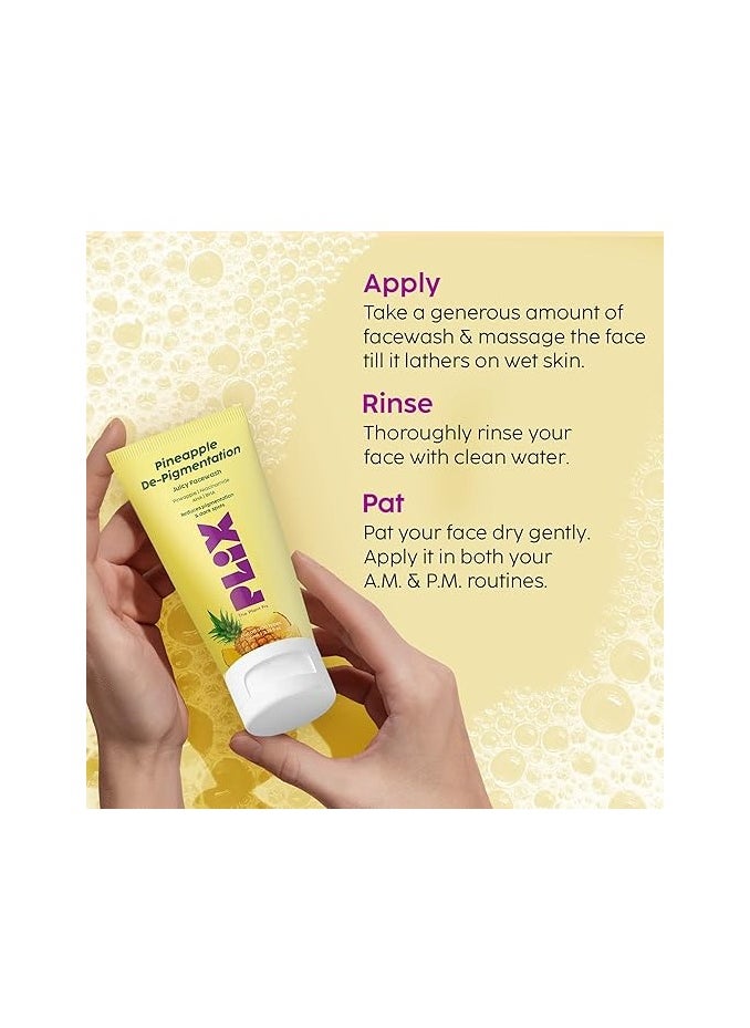 PLIX THE PLANT FIX - The Plant Fix 5% Foaming Face Serum & Wash Set in Pineapple Shape for pigmentation, dark spots, dull, brighter and even skin - Image 1