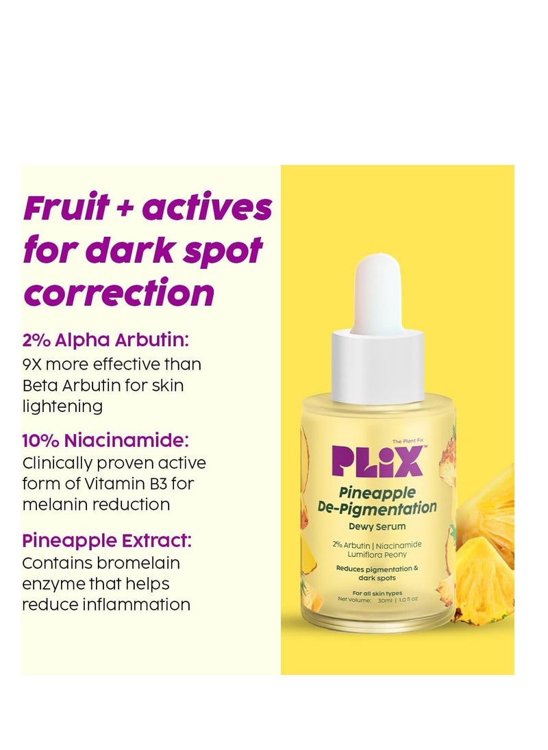 PLIX THE PLANT FIX - The Plant Fix 5% Foaming Face Serum & Wash Set in Pineapple Shape for pigmentation, dark spots, dull, brighter and even skin - Image 1