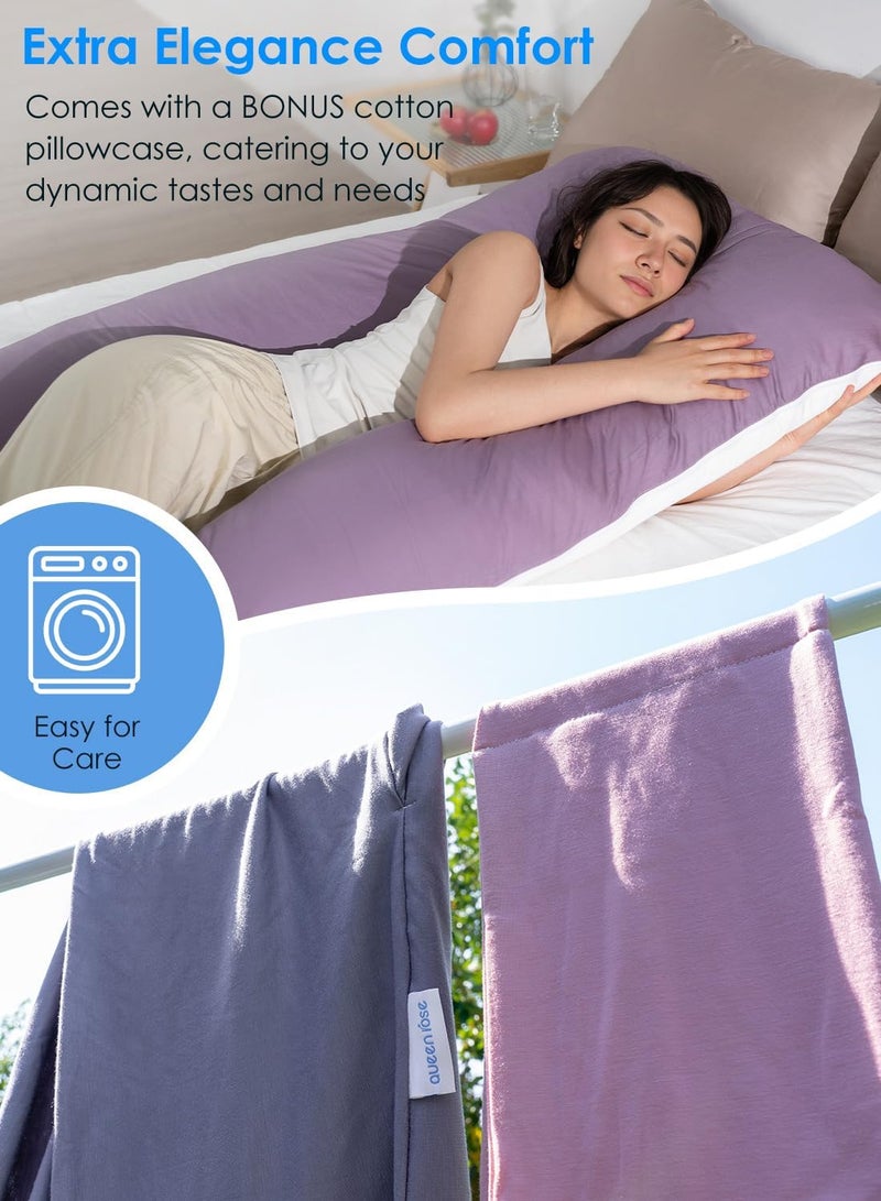 QUEEN ROSE U Shaped Pregnancy Pillow with Extra Cotton Pillowcase - Image 3