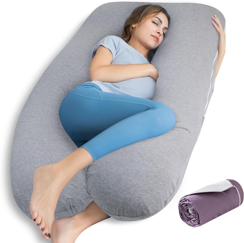 QUEEN ROSE U Shaped Pregnancy Pillow with Extra Cotton Pillowcase - Image 1