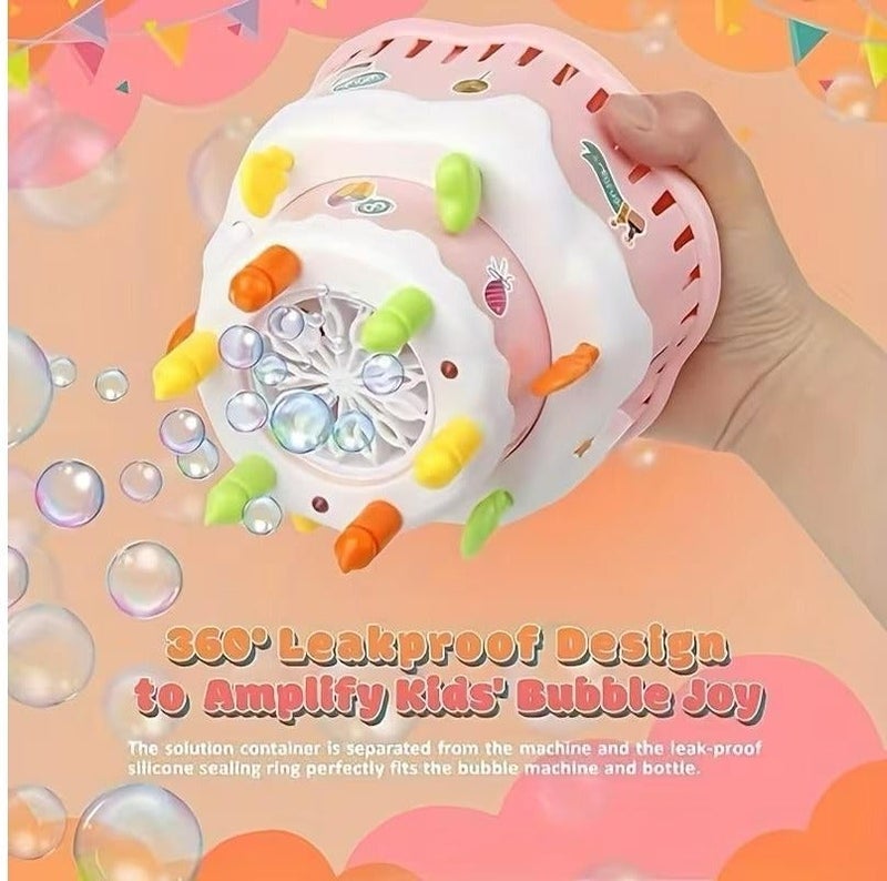 Bubble Cake Machine Toys With Beautiful 13 Hole Light Automatic Bubble Blower Bubble Maker Toy,  Bubble Dispenser Toys Sunflower Bubble Wand for Kids 3+ Birthday Summer Outdoor Party(Bubble Solution Not Include) - Image 3