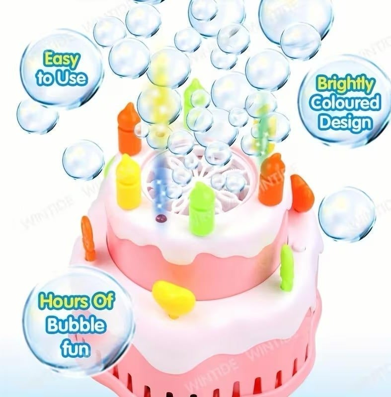Bubble Cake Machine Toys With Beautiful 13 Hole Light Automatic Bubble Blower Bubble Maker Toy,  Bubble Dispenser Toys Sunflower Bubble Wand for Kids 3+ Birthday Summer Outdoor Party(Bubble Solution Not Include) - Image 4