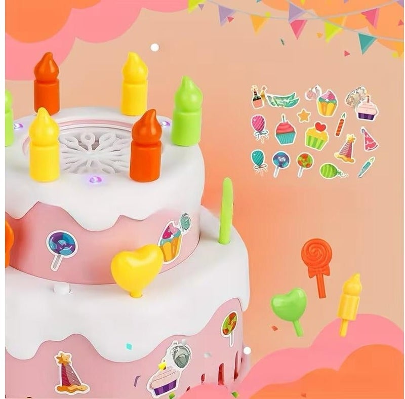 Bubble Cake Machine Toys With Beautiful 13 Hole Light Automatic Bubble Blower Bubble Maker Toy,  Bubble Dispenser Toys Sunflower Bubble Wand for Kids 3+ Birthday Summer Outdoor Party(Bubble Solution Not Include) - Image 2