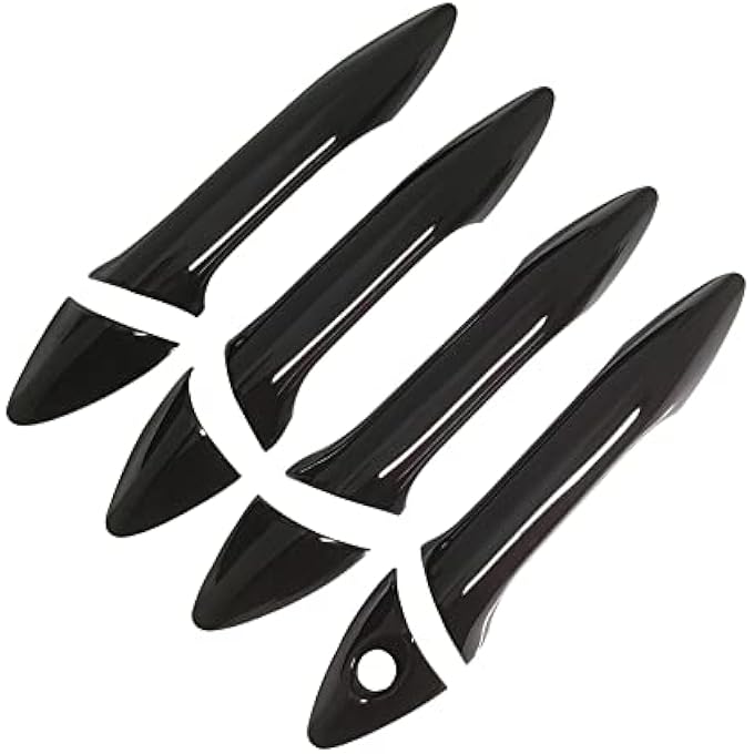 ريحني غطاء مقبض باب خارجي أسود لامع لإكسسوارات هيونداي إلنترا 2012 2013 2014 2015 2016 بدون فتحة مفتاح سمارت - Image 3