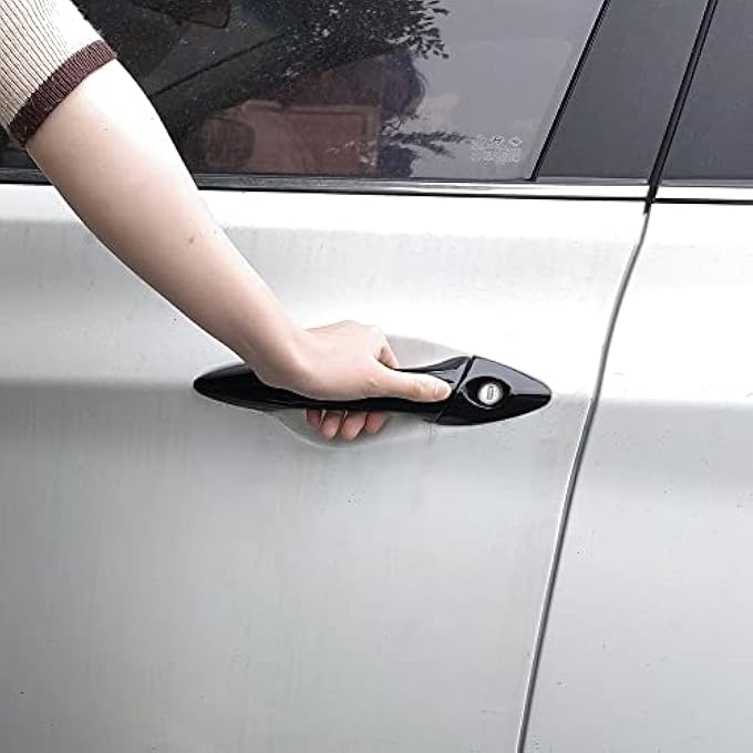 ريحني غطاء مقبض باب خارجي أسود لامع لإكسسوارات هيونداي إلنترا 2012 2013 2014 2015 2016 بدون فتحة مفتاح سمارت - Image 4