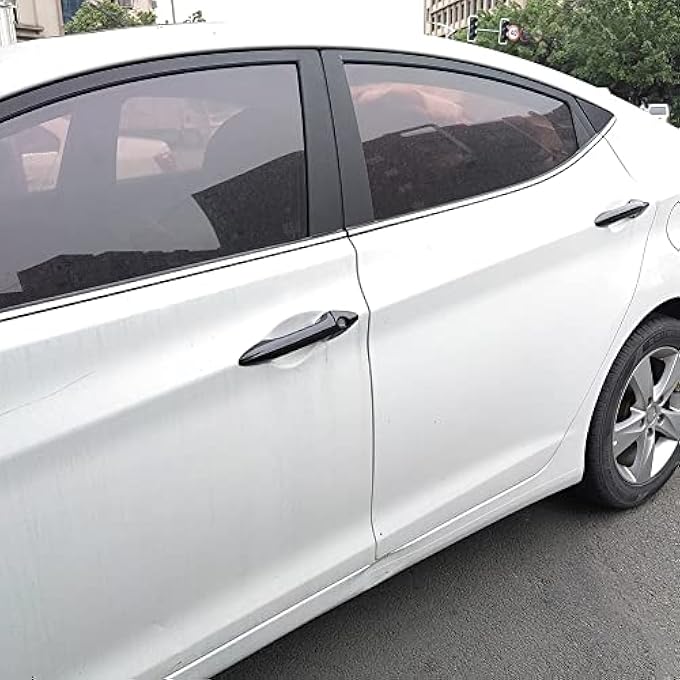 ريحني غطاء مقبض باب خارجي أسود لامع لإكسسوارات هيونداي إلنترا 2012 2013 2014 2015 2016 بدون فتحة مفتاح سمارت - Image 5