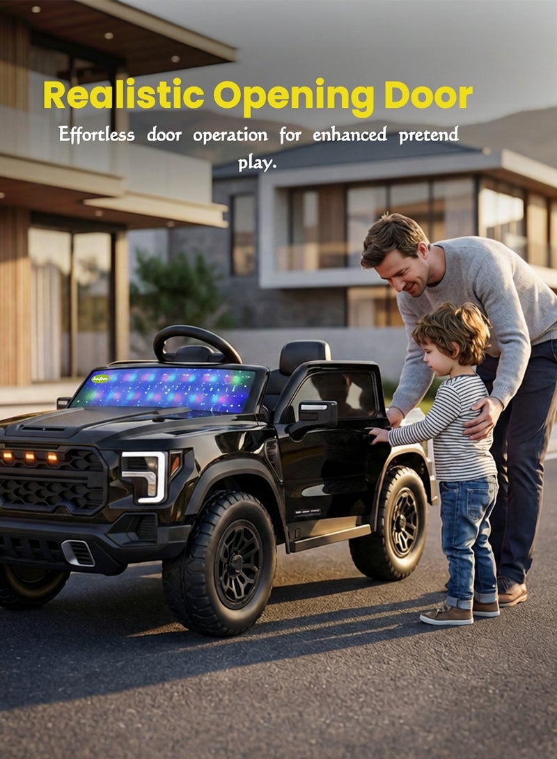 BAYBEE Raptor Childrens Electric Ride on Jeep for Kids, Baby Ride on Toy Childrens Battery Operated Car with Led Light & Music | Battery Car for Kids | Childrens Electric Ride on Car for Kids 2 to 6 Years Boy Girl Black - Image 5