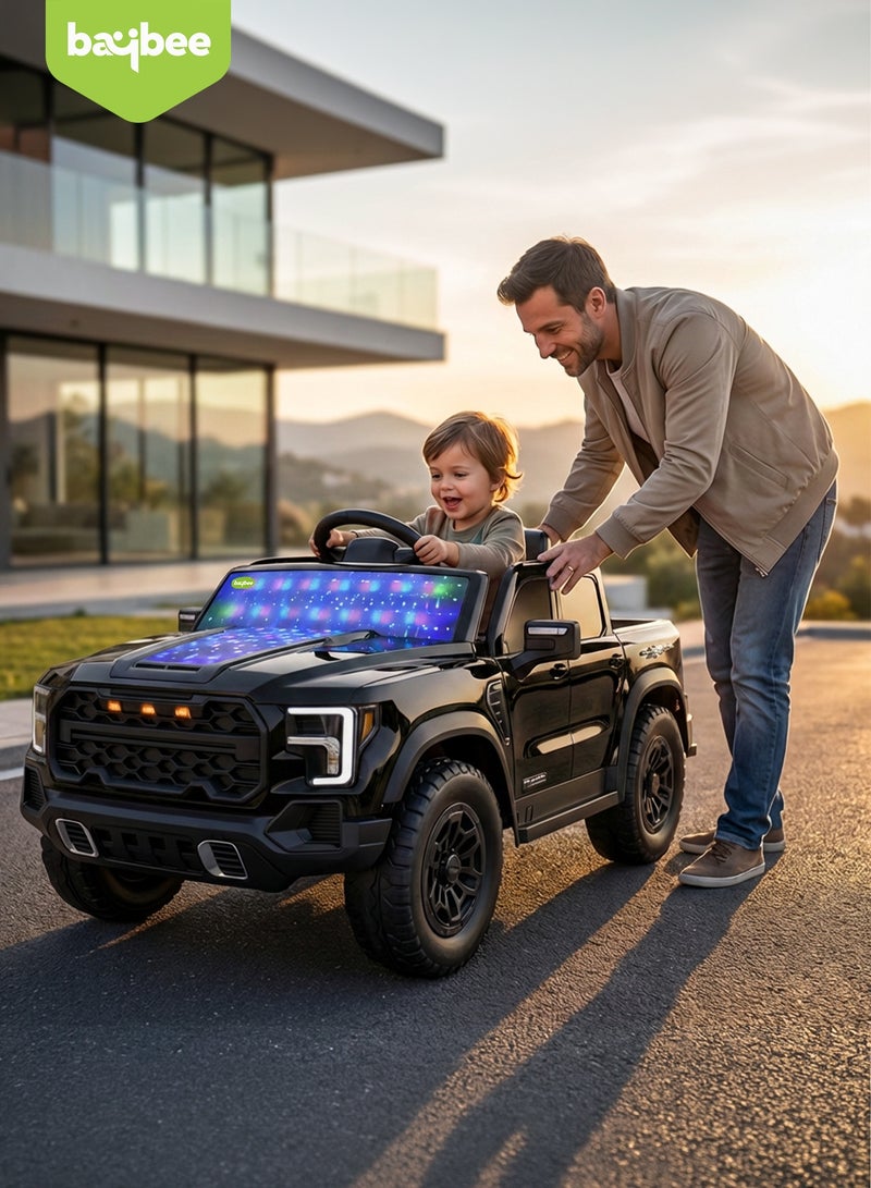 BAYBEE Raptor Childrens Electric Ride on Jeep for Kids, Baby Ride on Toy Childrens Battery Operated Car with Led Light & Music | Battery Car for Kids | Childrens Electric Ride on Car for Kids 2 to 6 Years Boy Girl Black - Image 1