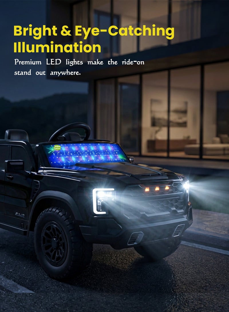 BAYBEE Raptor Childrens Electric Ride on Jeep for Kids, Baby Ride on Toy Childrens Battery Operated Car with Led Light & Music | Battery Car for Kids | Childrens Electric Ride on Car for Kids 2 to 6 Years Boy Girl Black - Image 4