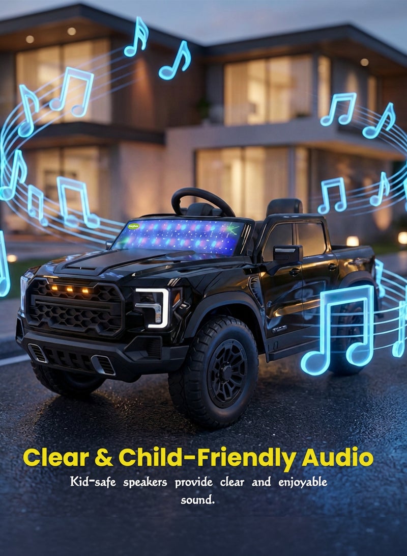 BAYBEE Raptor Childrens Electric Ride on Jeep for Kids, Baby Ride on Toy Childrens Battery Operated Car with Led Light & Music | Battery Car for Kids | Childrens Electric Ride on Car for Kids 2 to 6 Years Boy Girl Black - Image 3