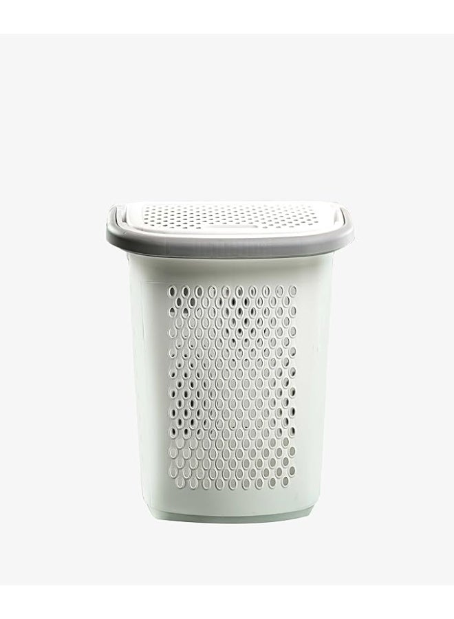 Aksa Pro Laundry Basket White With Grey Handle